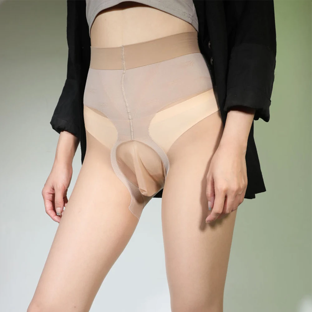 Herren 5D Stretch Strumpfhosen Unsichtbare Strümpfe Glänzende Transparente Strumpfhosen Ball Dünne Bodyhose Nahtlose Weiche Body Socke Stretch Dessous