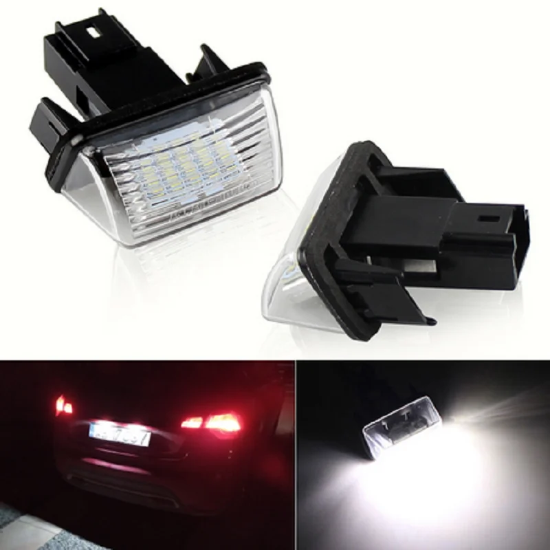 2PCS LED License Plate Light For Citroen C3 C4 C5 Berlingo Saxo Xsara Picasso For Peugeot 206 207 306 307 308 406 407 5008