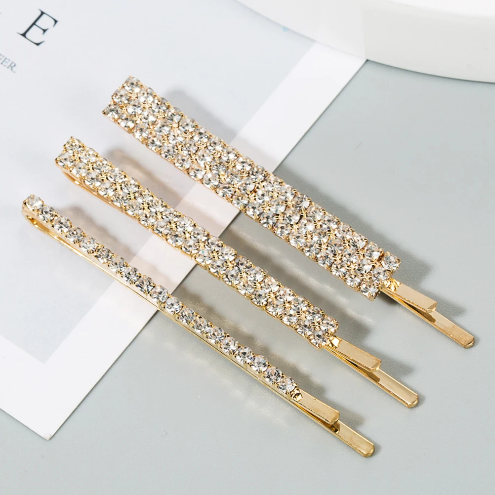 

3 Pcs Rhinestone Hair Clips High Quality Alloy Material Long Lasting Use Perfect Match Women Accessories Gift Ideas