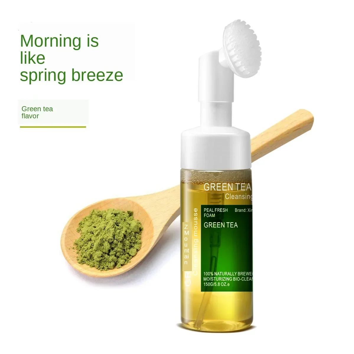 150g Green Tea Amino Acid Cleansing Mousse 2-in-1 Face Cleanser Foaming Cleanser Makeup Remover