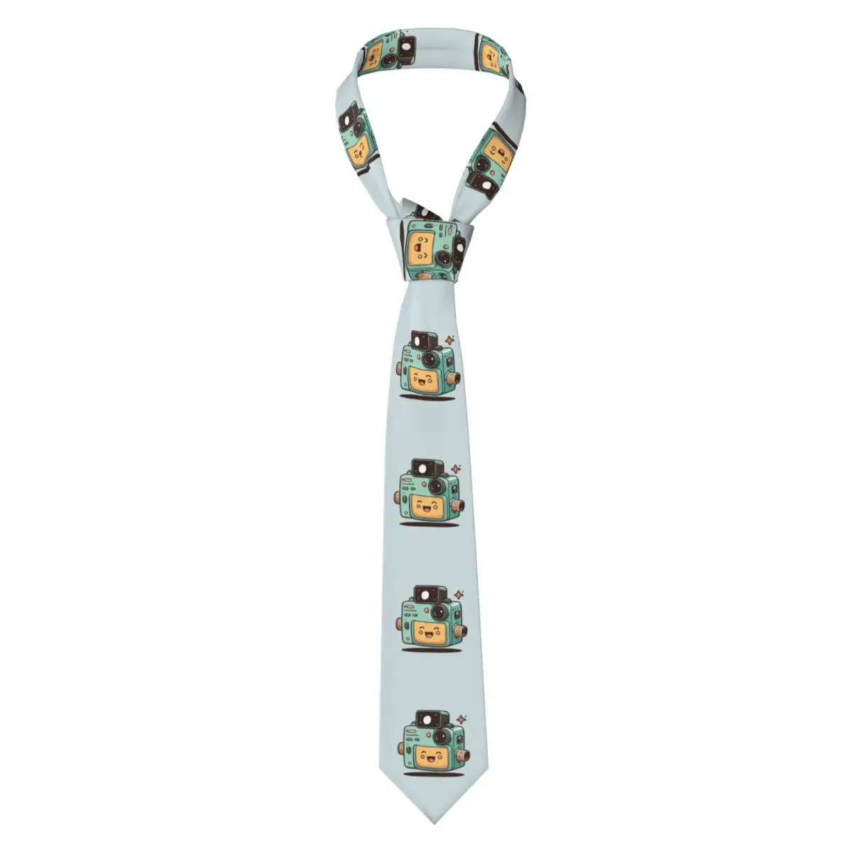 Cute Retro Camera Necktie for Men Silk Polyester 8 cm Neck Ties Wedding Suits Tie Casual Gravatas