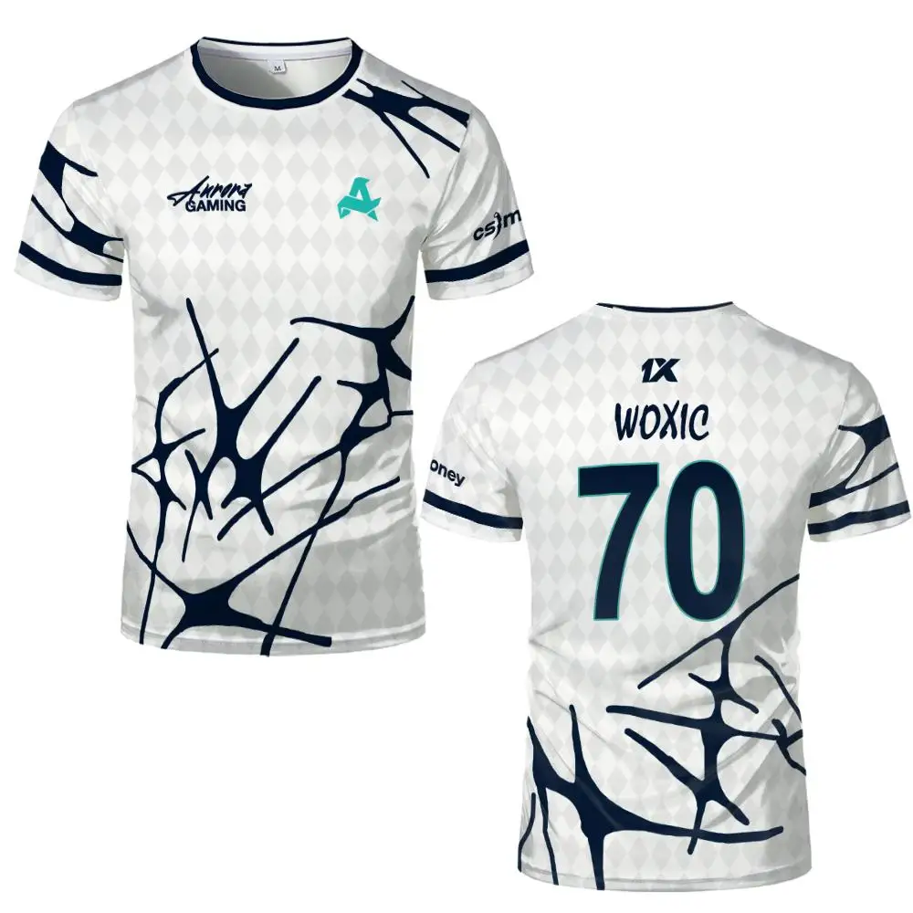 Esports Team Aurora Gaming Jersey T-shirts XANTARES 99 CS2 Pro League Player Training Uniform Men Women Fan Custom Short-sleeved view 4