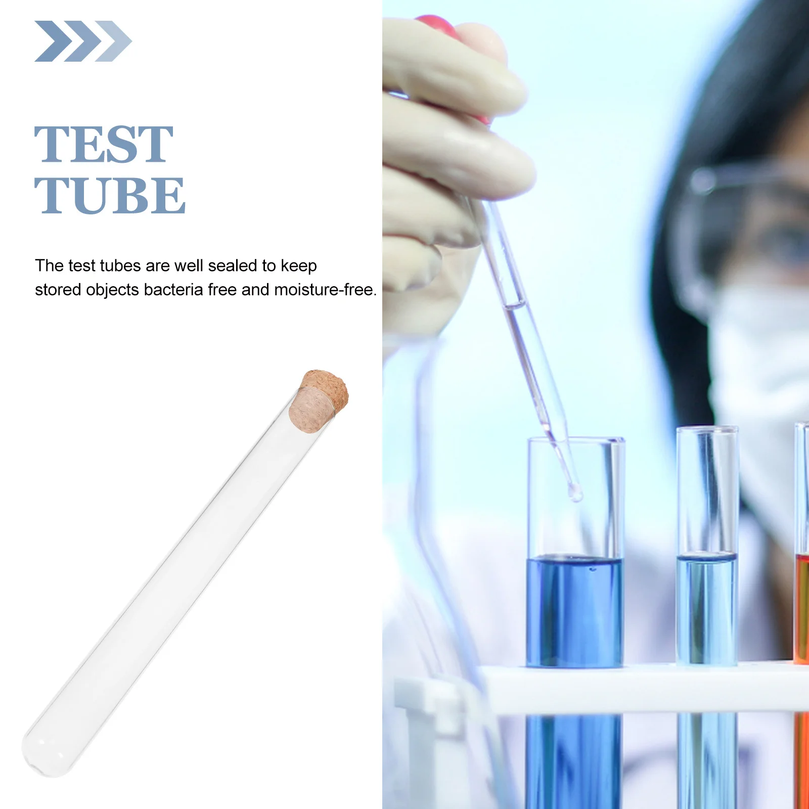 

12Pcs Glass Test Tubes Cork Stoppers Leak Proof Storage for Sample Lotion Powder Travel 20x200mm Test Tube