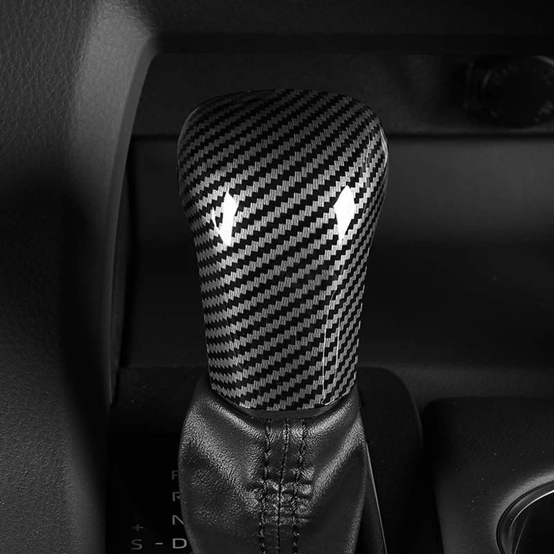 Car Gear Shift Knob Cover Carbon Fiber Pattern Trim Sticker For Toyota Corolla Camry Avalon Levin 2019 2020 2021