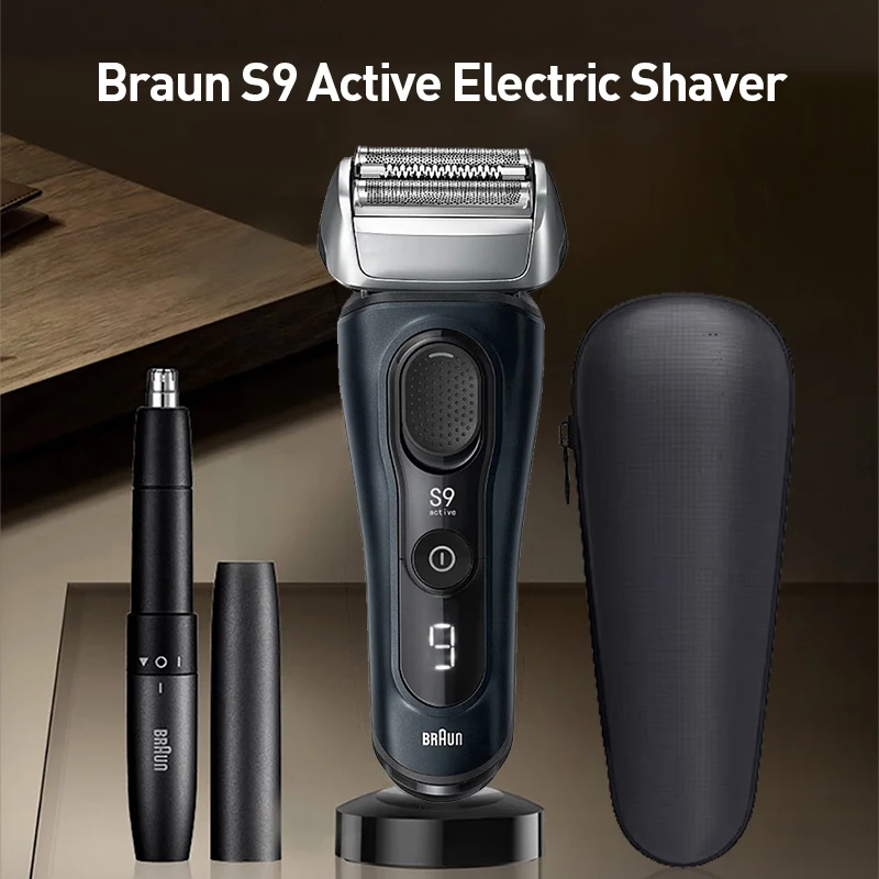 

Электробритва и триммер для носа Braun Series 9 Active 9018s с технологией AutoSense, магнитным двигателем MagLev, 85 лезвиями, водонепроницаемая бритва