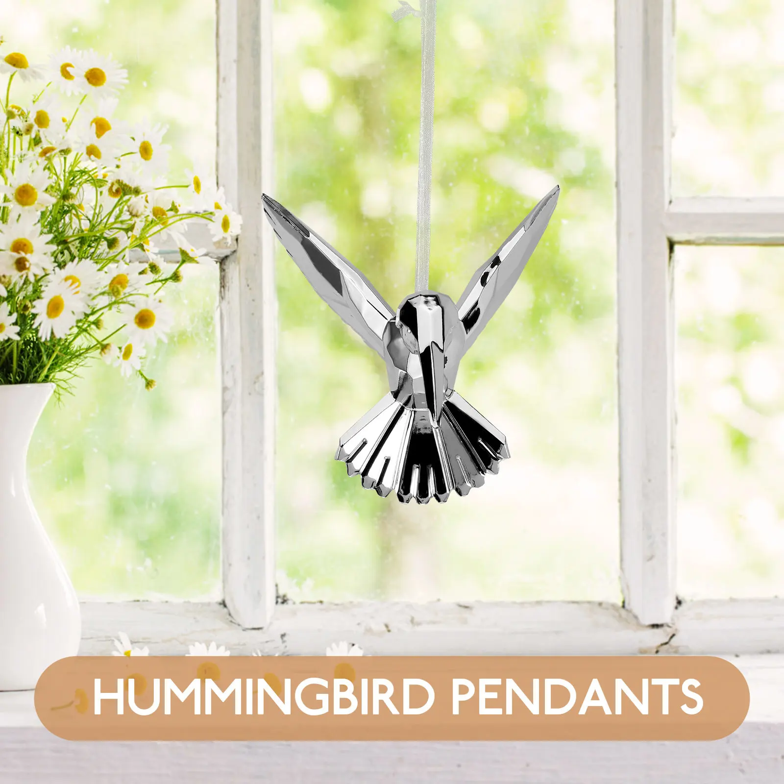 3Pcs Acrylic Hummingbird Ornament Hanging Pendant for Indoor Outdoor Decor Garden Bedroom Party Ceiling Wall Window Light
