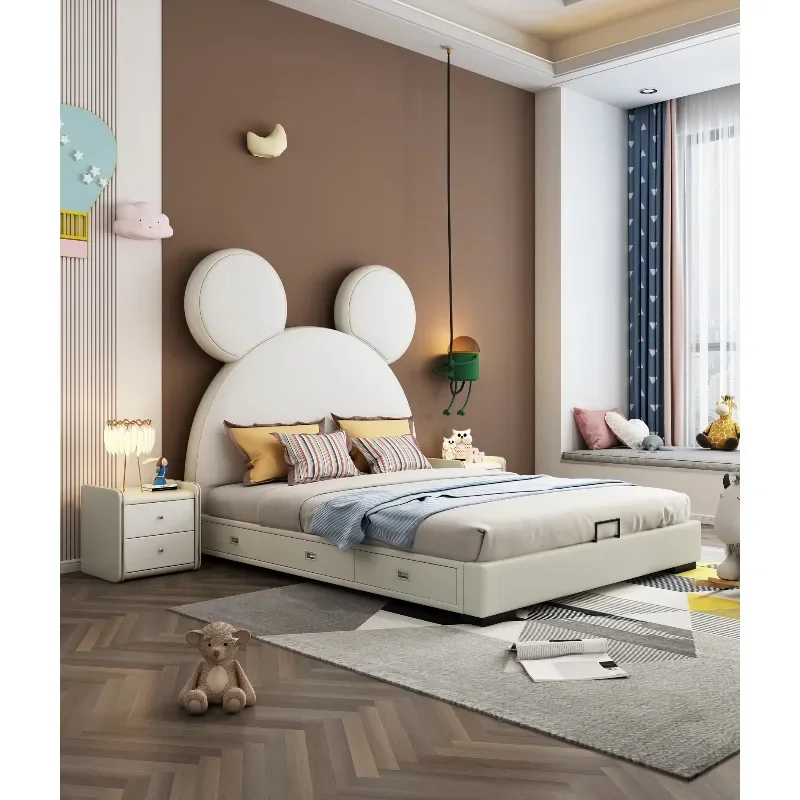 Cute Modern Children's Bed Bedroom Furniture Set Single and Double High Quality Princess Bed
