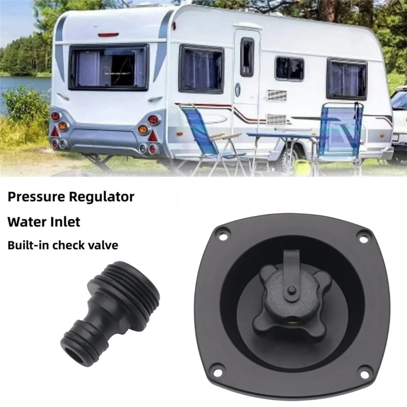 

RV Campervan Accessories Water Inlet With Pressure Regulator Quick Connector Filler Entry