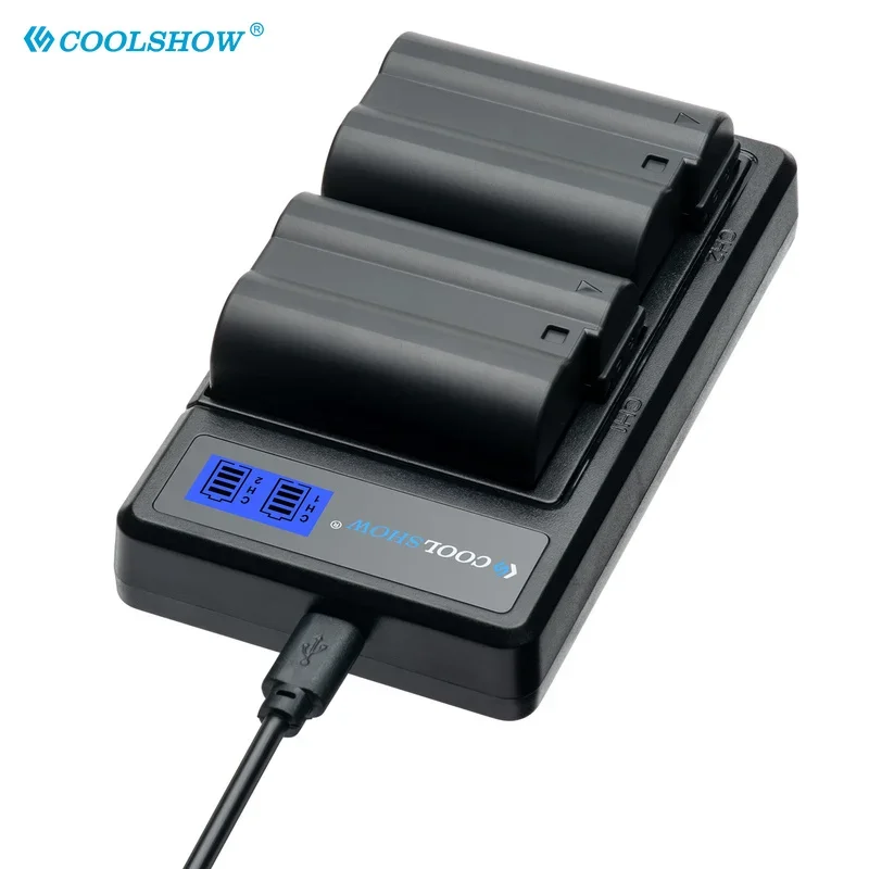EN-EL15 EN EL15 LCD Dual USBCharger para Nikon D600 D610 D600E D800 D800E D810 D7000 D7100 D750 V1 ENEL15 cargador de batería