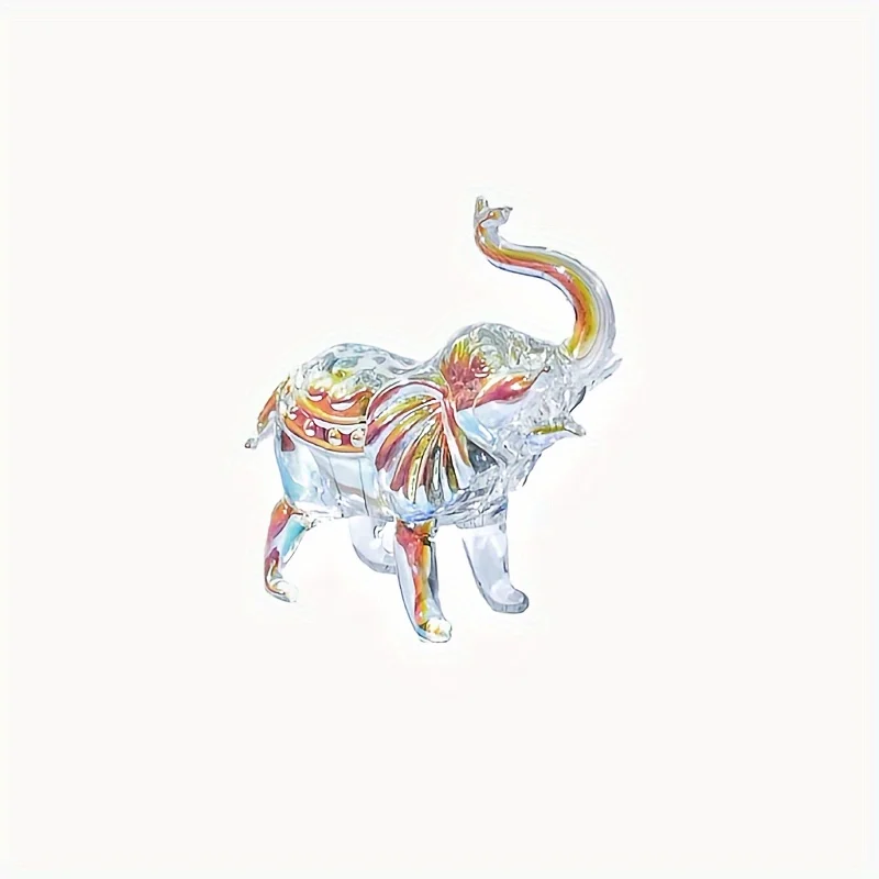 crystal transparent elephant decoration, crystal statue crafts, for bookshelf style home living room office cabinet decoration