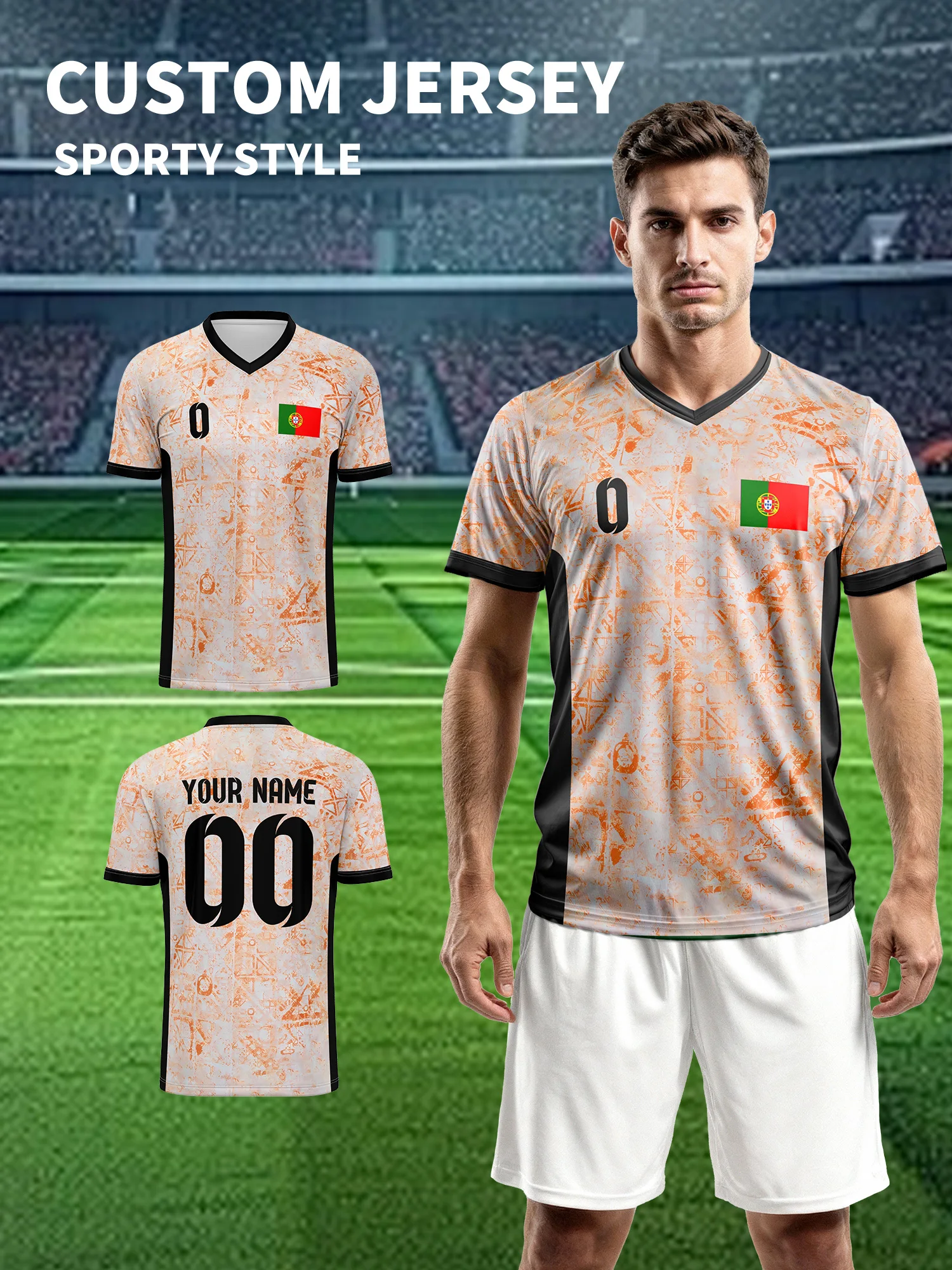 

New 2026 Sports V-neck Jersey - Customizable with Name and Number, Quick-drying, Breathable, Comfortable, Casual, Gym, Running