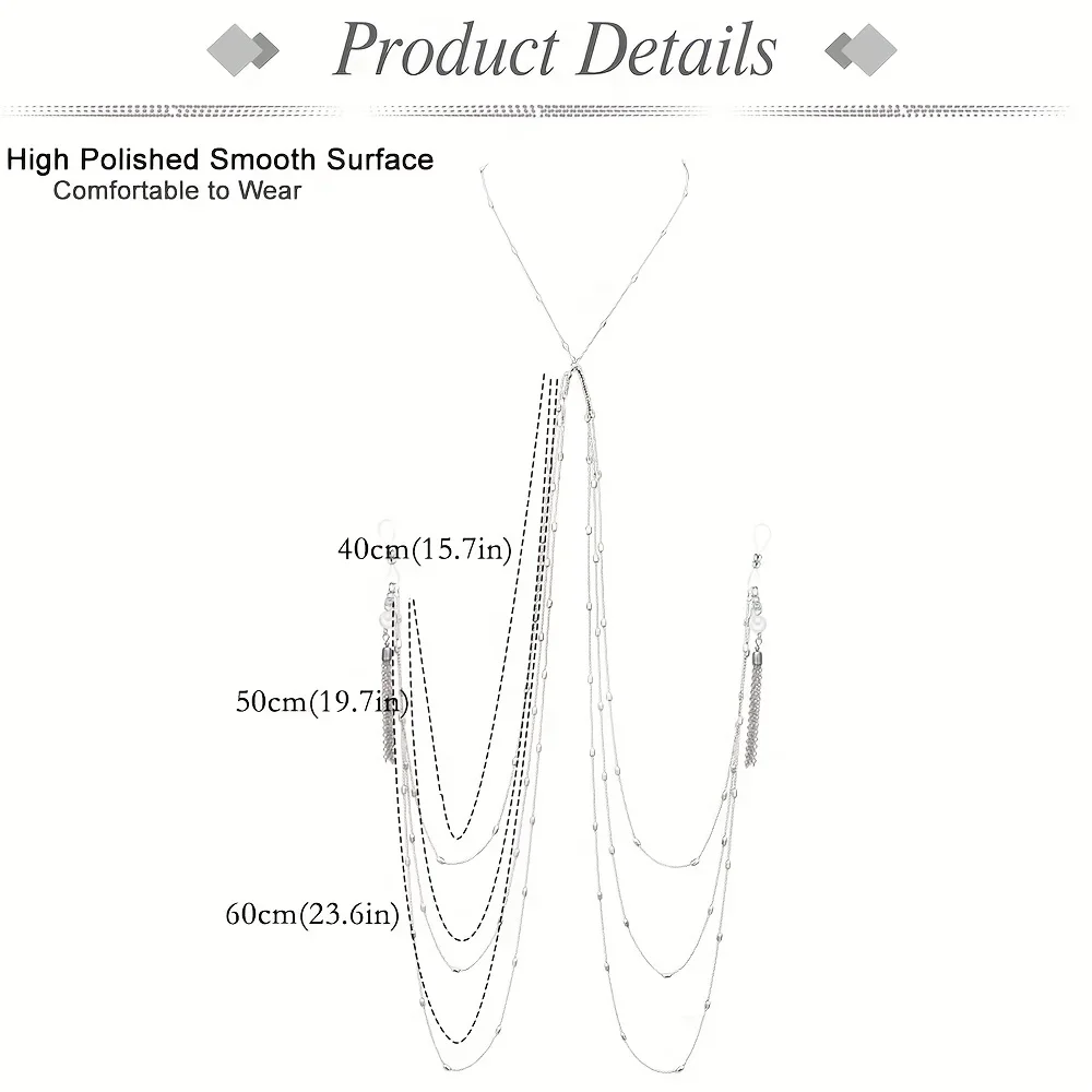 2pcs Stainless Steel Fake Nipple Rings With Chain, Waist Chain Set, Nipple Body Chain Jewelry