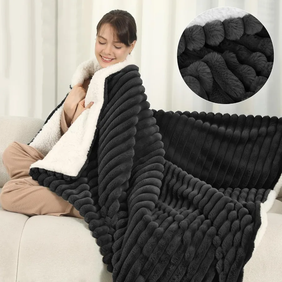 

Electric Throw Blanket Super Cozy Luxury Faux Fur and Sherpa with 5 Heating Levels and 4 Hours Auto Off Fast Heating and Overhe
