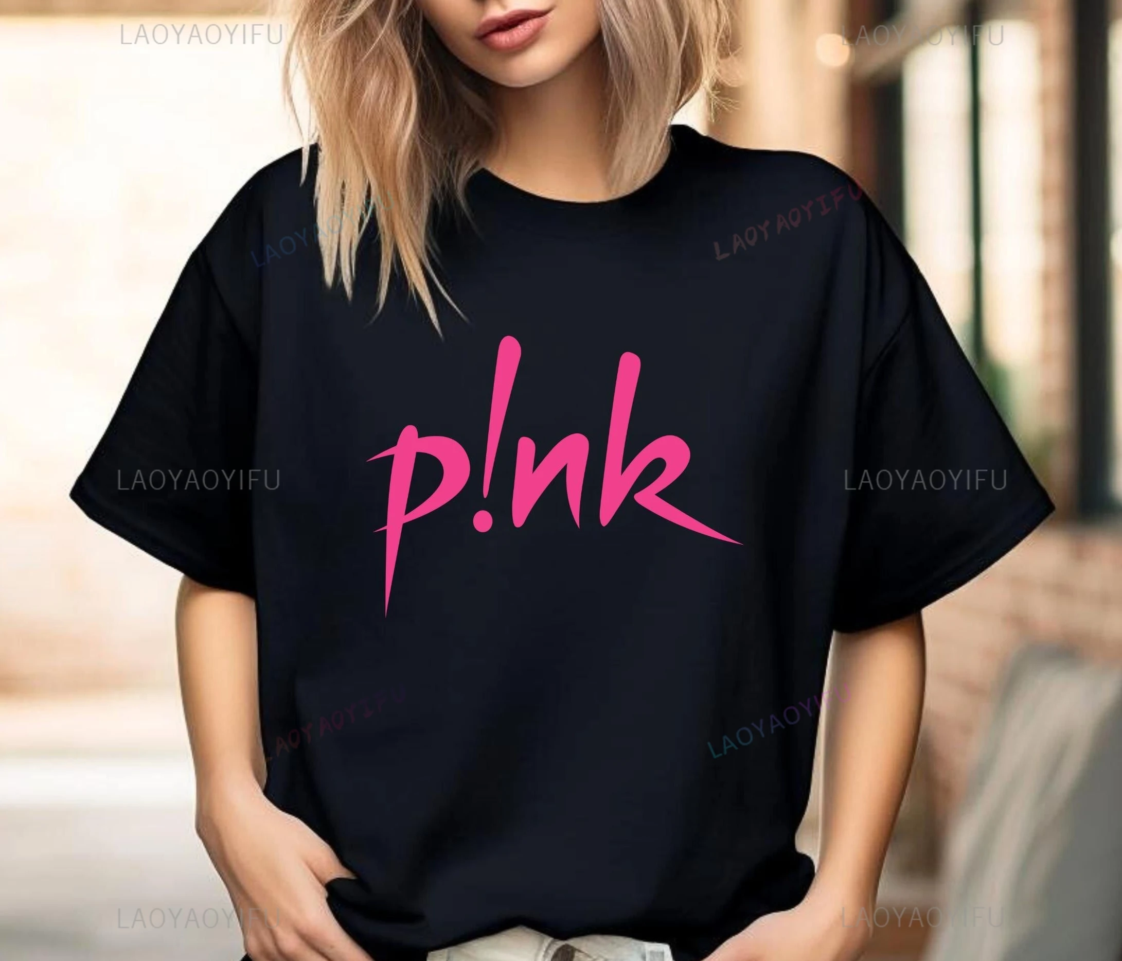 

Famous Singer P! Nk Classic Poster Print Women's Fashion Shirt, Everyday Casual Street Wear, New Women's Top Cotton T-shirt