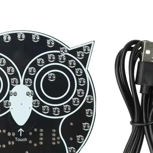 For DIY Enthusiasts – LED Owl Night Light Soldering Kit, USB 5V, Touch Control, 4 Lighting Modes, Dimmable Decor Lamp.