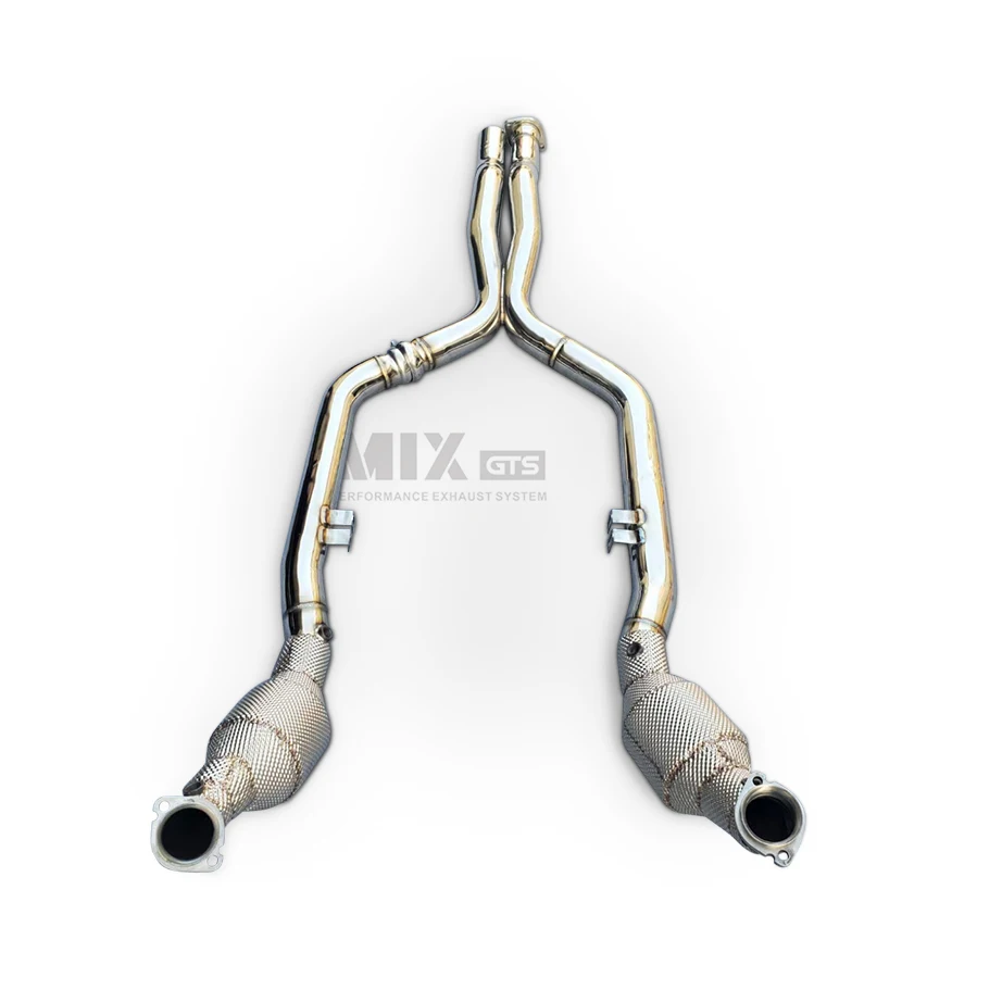 Hot selling  For Mercedes Benz CLS63 AMG 2007-2022 stainless steel 304 racing exhaust pipe with heat shield exhaust downpipe