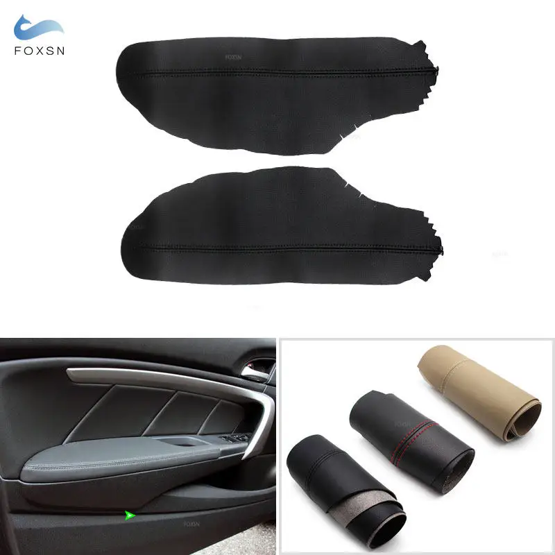 

2pcs Microfiber Leather For Honda Accord 8th Gen Coupe 2008 2009 2010 2011 2012 Car Front Door Handle Armrest Panel Cover Trim