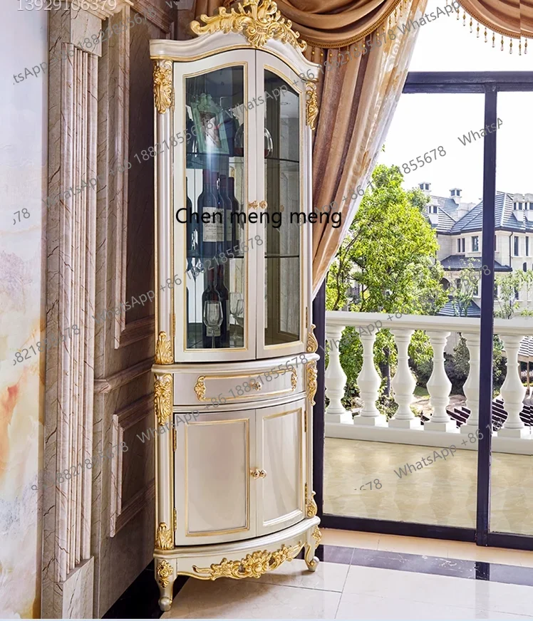 

Акция Европейский винный шкаф Американская вилла гостиная позолоченная серебряная золотая роскошная стеклянная настенная вентилятор из цельного дерева винный шкаф