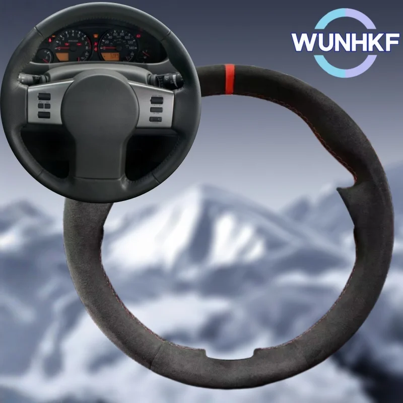 

Custom Car Steering Wheel Cover For Nissan Pathfinder III Frontier Xterra Navara 2005-2015 Suede Steering Wrap Car Accessories