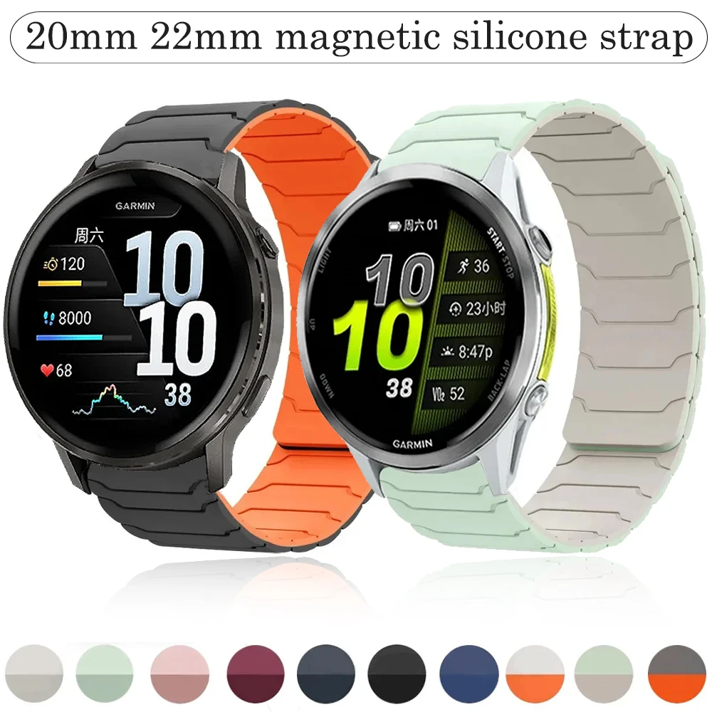 20 mm 22 mm Silikonarmband für Garmin Forerunner 570 970 265 965 165 55 Active 6 5 Magnetarmband Armband Garmin Venu 4 45 mm