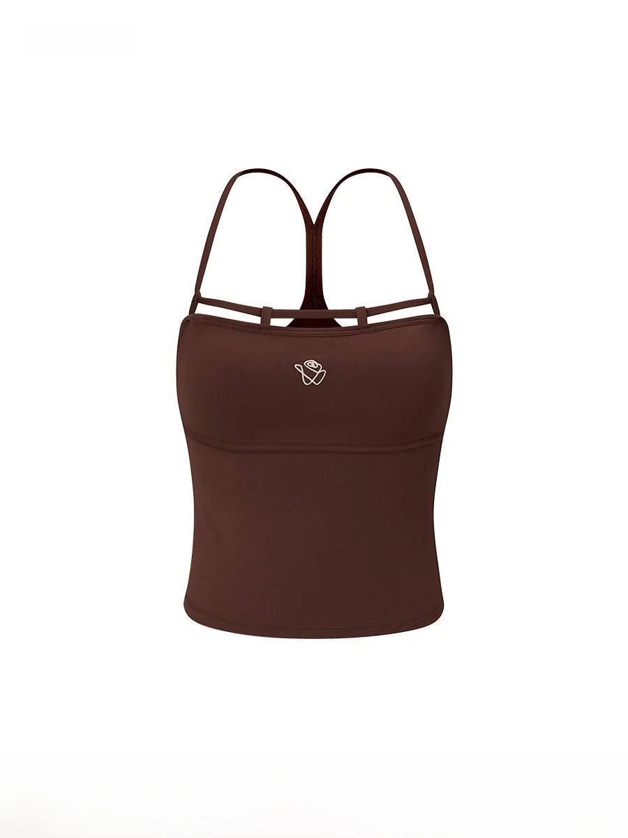 

NAWS Breathable Vest Classic Color Versatile Strap Top Women's Inner Wear Nylon Spandex Blend Regular Length