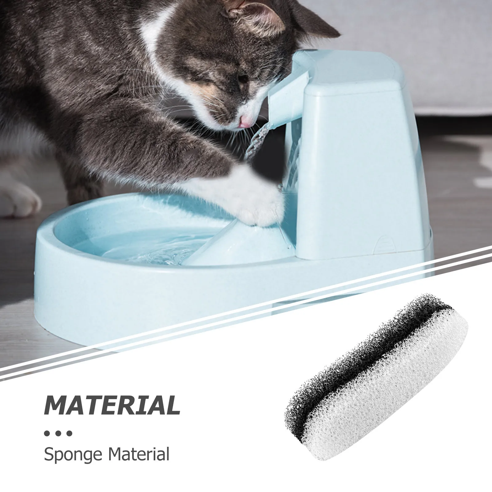 

6Pcs Cat Water Fountain Filters Safe Reusable Pet Dog Drinking Fountain Filter Sponges Encourage Clean Water Intake