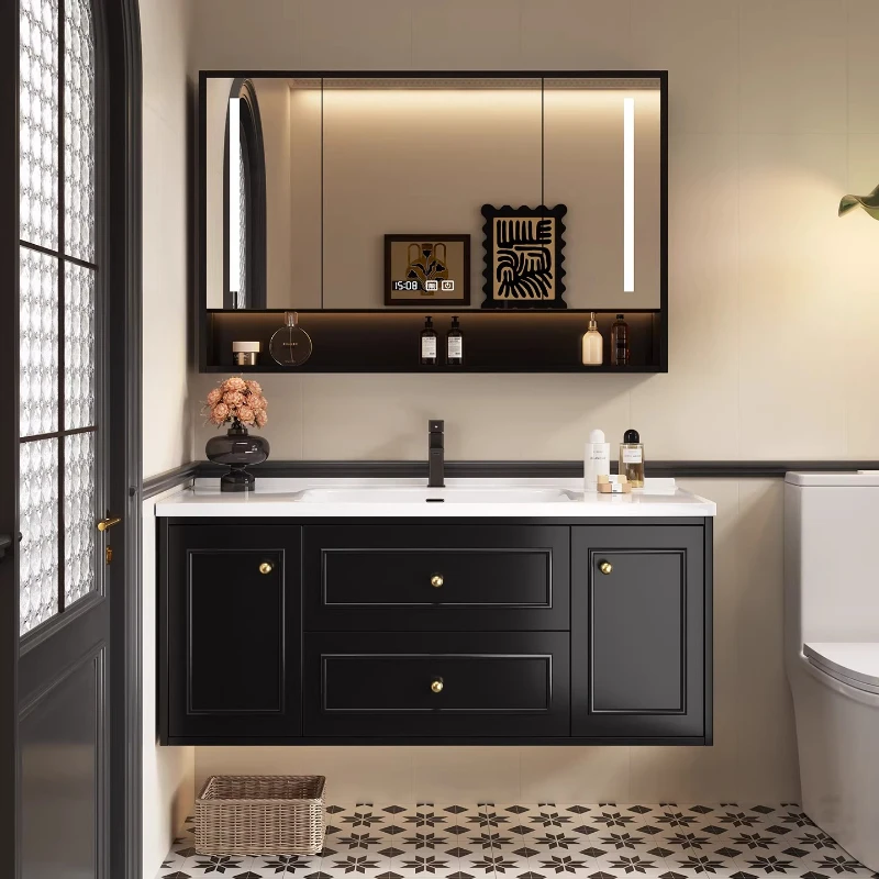 

Mirror Sink Bathroom Cabinet Storage Drawers Unit Vanity Bathroom Cabinet Toilet Corner Armario De Banheiro Home Accessories