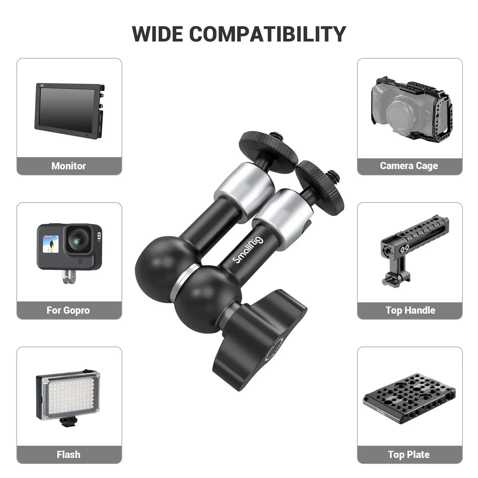 SmallRig Camera Magic Arm 5 Inch Articulating Arm Sturdy 360 Degree Adjustable 2065