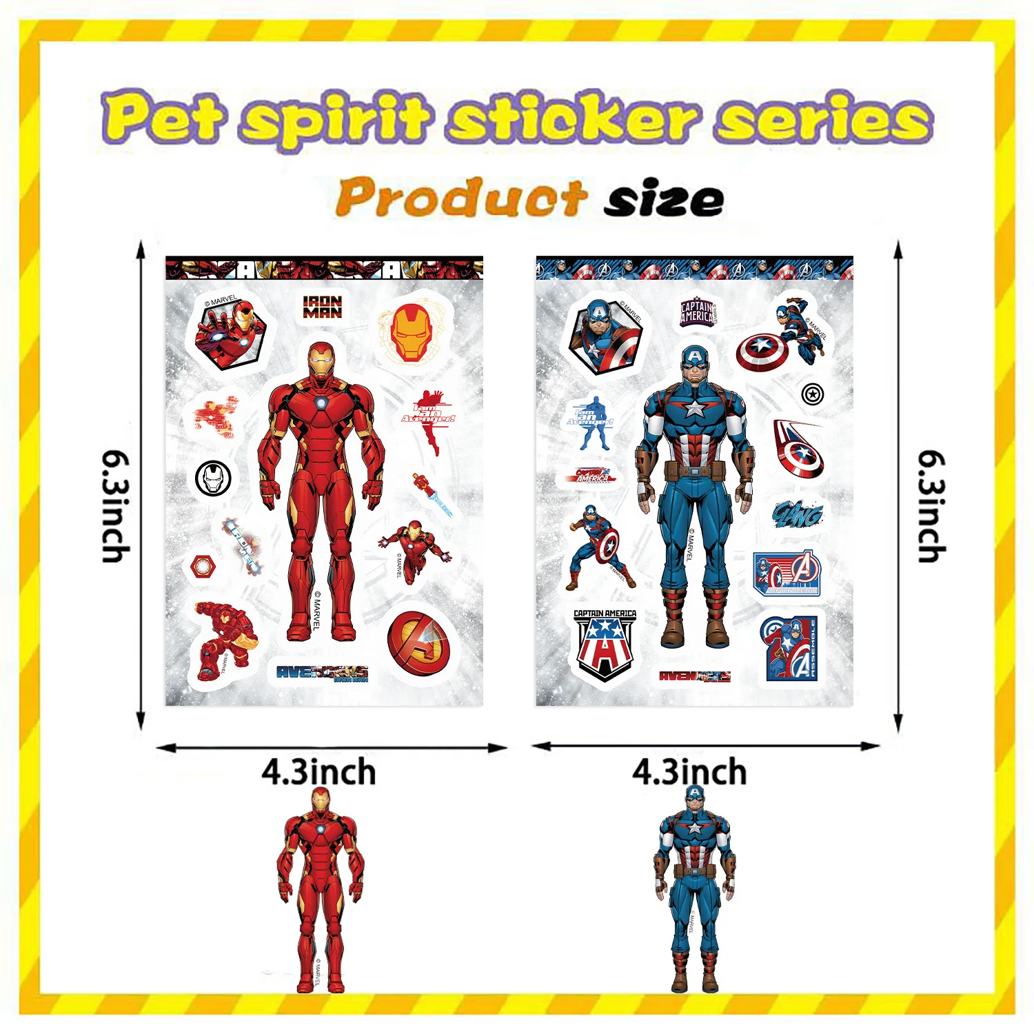 8 Sheets Disney Marvel Avengers Iron Man Stickers Anime Make A Face Game Laptop Sticker Kids Girl Book Assemble Jigsaw Gift Toys