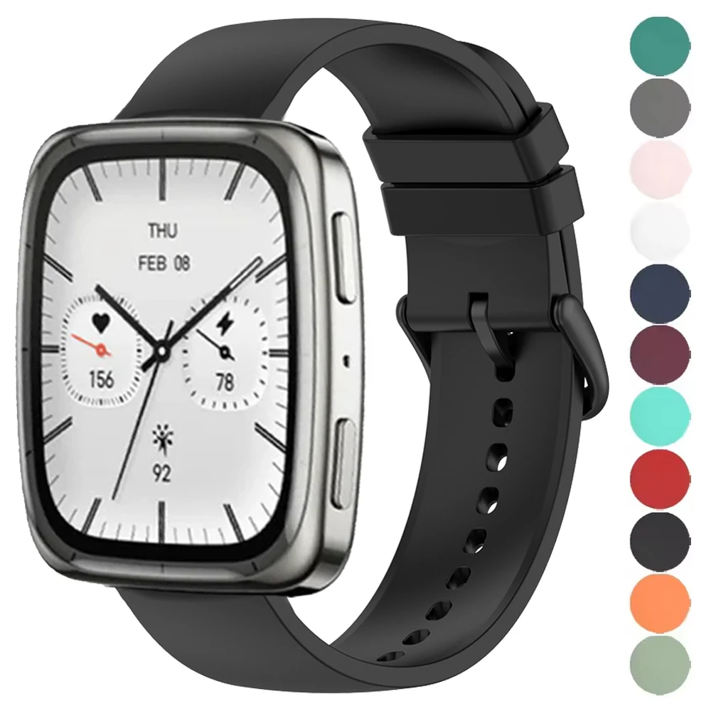 Спортивный силиконовый ремешок 22 мм 20 мм для Huami Amazfit Active 2/Bip6, ремешок для часов Amazfit BALANCE/Bip 3 U Pro/GTR 4 3Pro/GTS 4 2, браслет