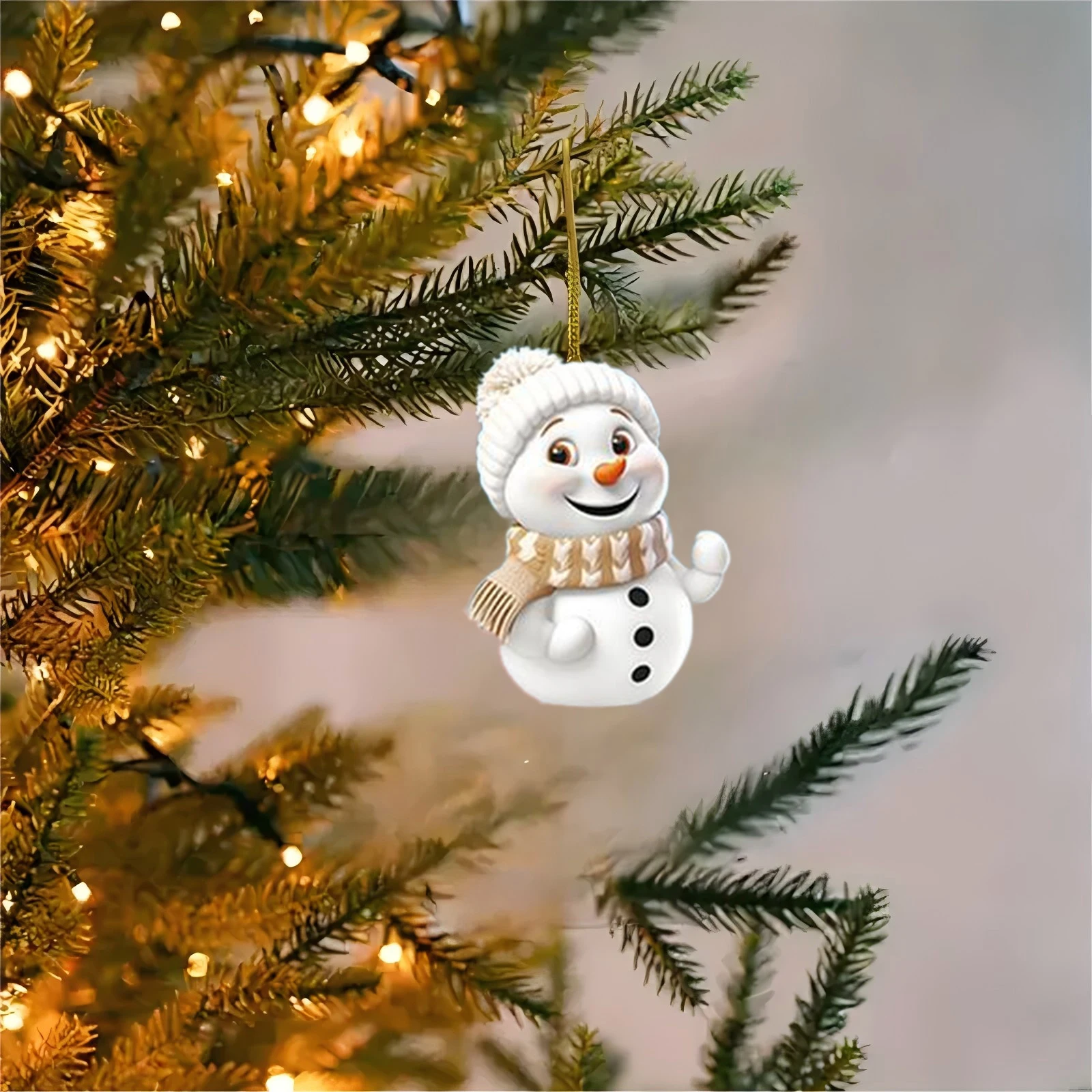 1pc Christmas pendant, acrylic graphic design snowman Santa Claus, suitable for Christmas tree decoration, party atmosphere deco