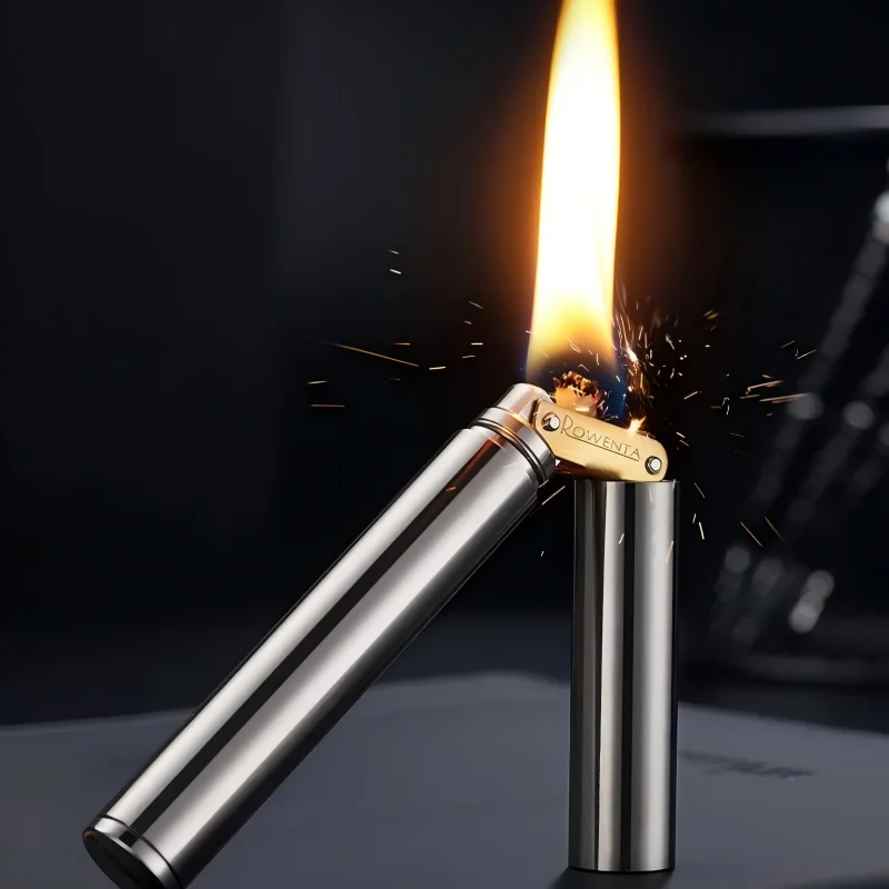 Nuevo Encendedor de Latón 2026, Encendedor de Rueda de Encendido Retro Mini a Prueba de Viento, Encendedor sin Llama, Juguete para Fumar para Hombre, Regalo