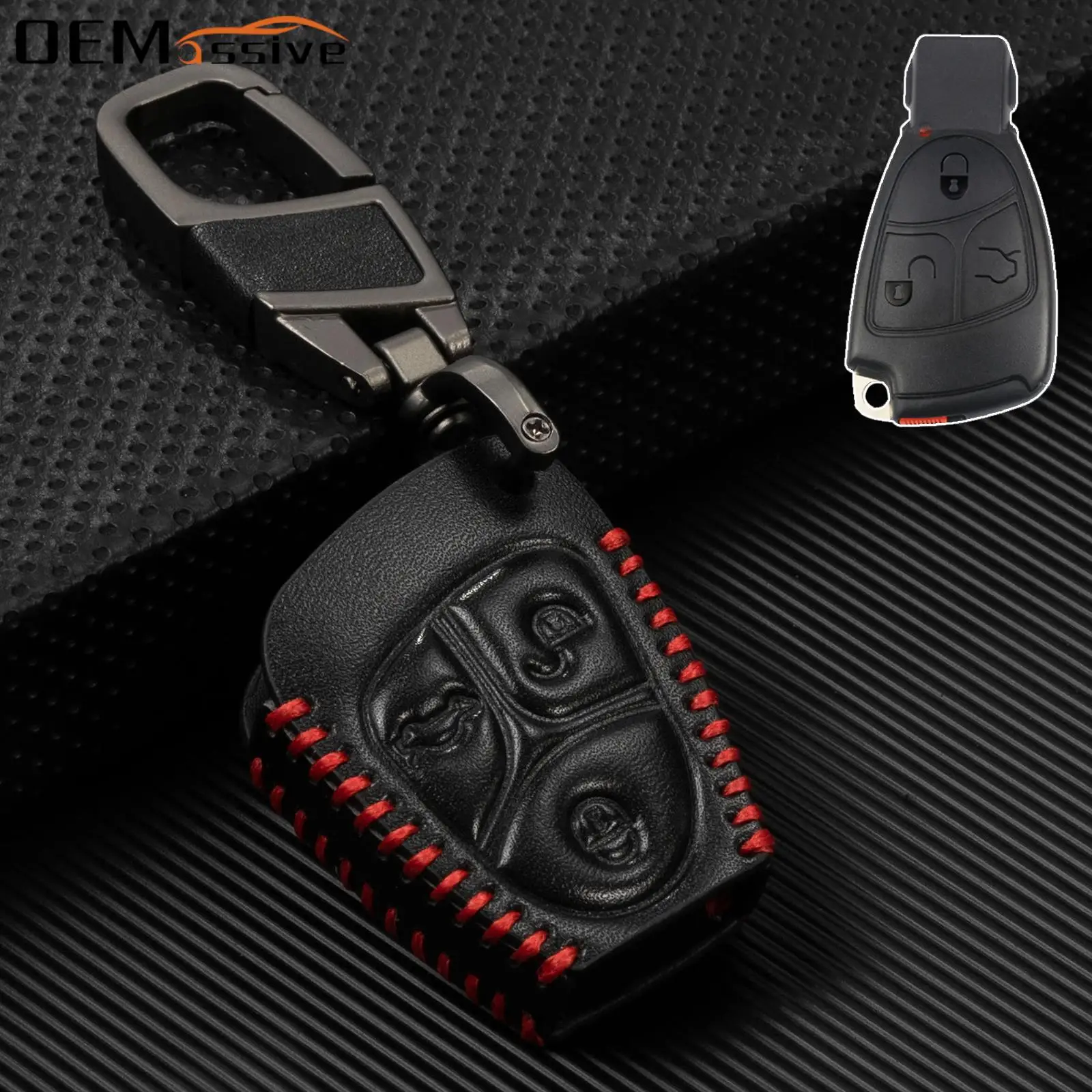 3 Button PU Leather Car Remote Key Chain Case Cover Shell Holder Protector For Mercedes Benz Class B C E S ML CL SL CLS CLK SLK