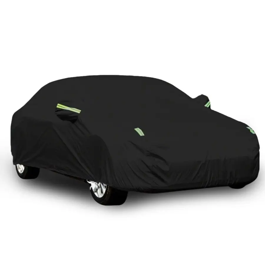 

Layers Car Cover Waterproof All Weather for Automobiles, Outdoor Full Cover Rain Sun UV Protection with Zipper Cotton, Universal
