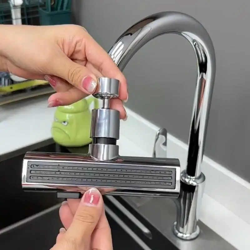 

Kitchen Faucet Splash Protector Waterfall Water Outlet Universal Rotary Bubbler Booster Extension Water Nozzle Universal Joint