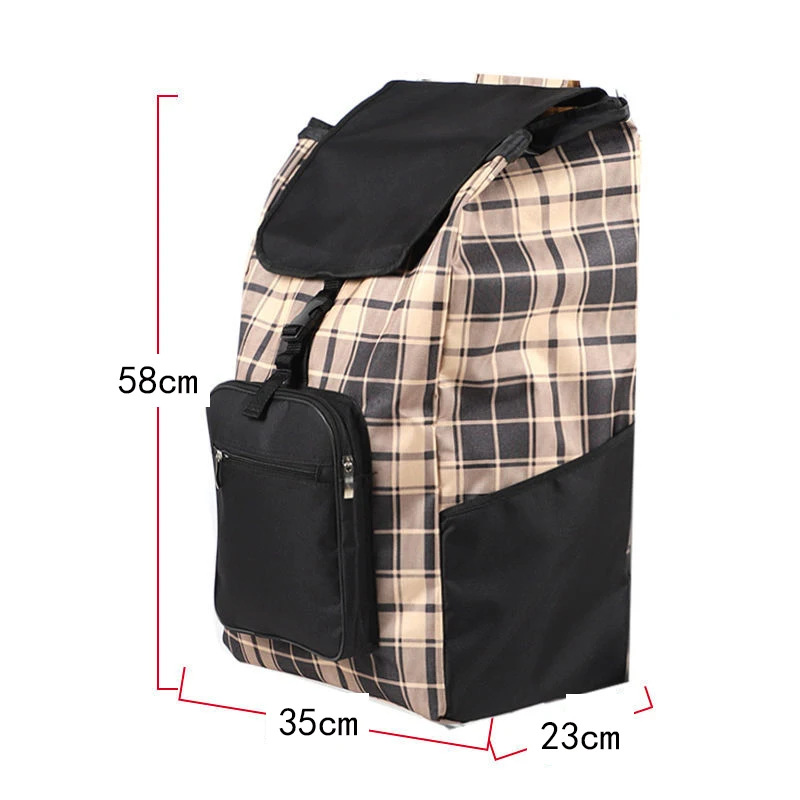 Big Universal Waterproof Shopping Cart Bag for Folding Trolley Cart Storage Bags Travel Carrier Foldable Clothes Bag with Pocket