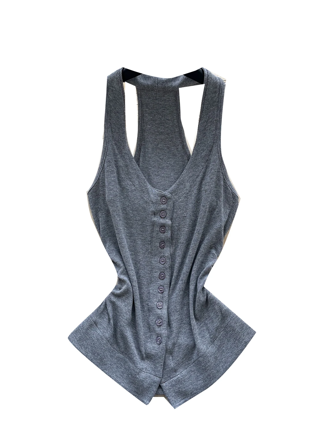 

Корейская футболка Sle Faionable V-Ne Hanging Ne Svel, женская летняя футболка Pure Desire, острая, для похудения, на одной пуговице...