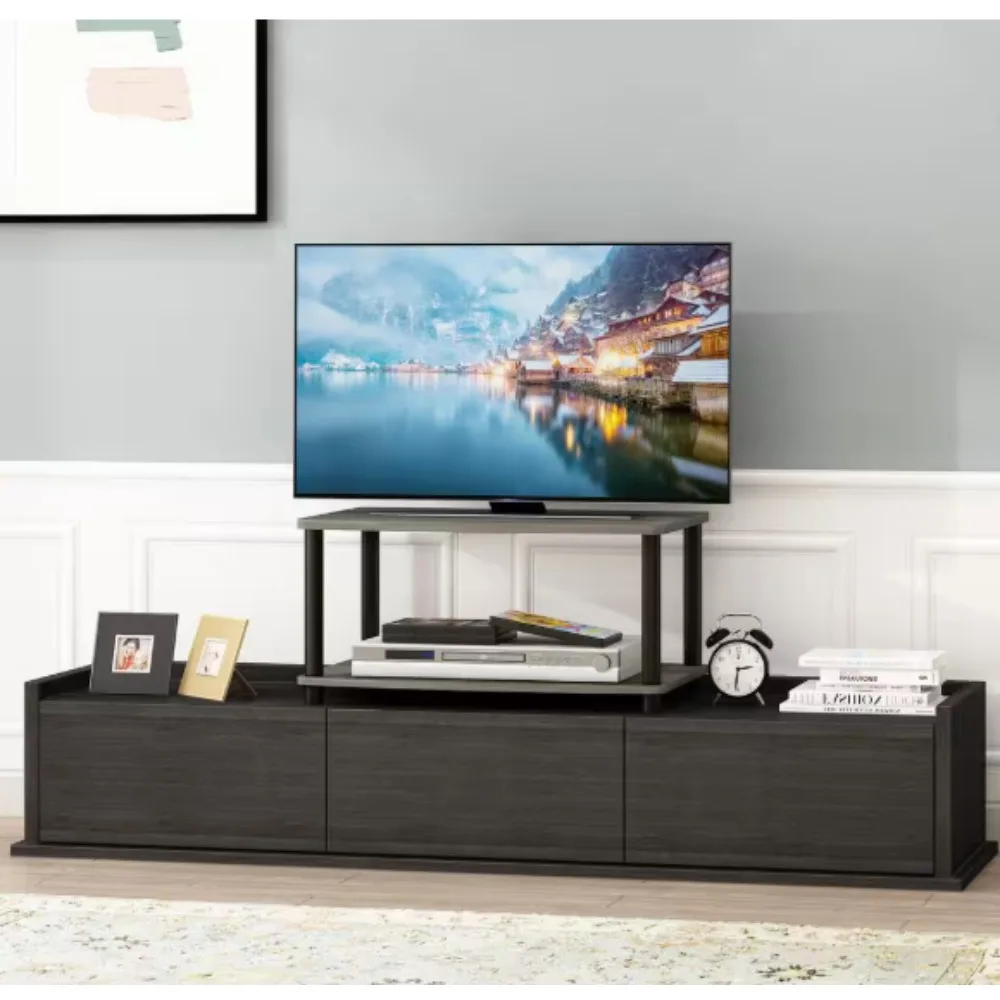 

Turn-N-Tube French Oak Gray Particle Board TV Stand Fits TVs Up to 24 in. with Open Storage