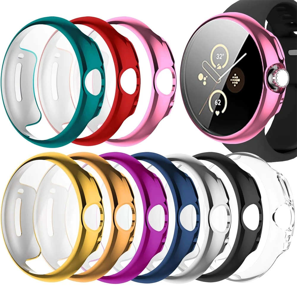 Casing untuk Google Pixel Watch 2 Pelindung Layar jam tangan pintar Tahan Guncangan Pelindung Penuh TPU Lembut Penutup Bumper untuk Pixel Watch
