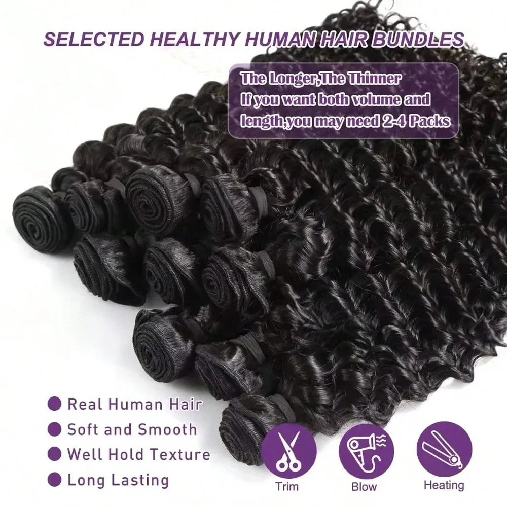 Tief gelockte Echthaar-Bündel, Kinky Curly Haarbündel, Brasilianisches Rohhaar zum Weben, 12-34 Zoll Echthaar, Burmesische Lockige Haarbündel – Detail 5