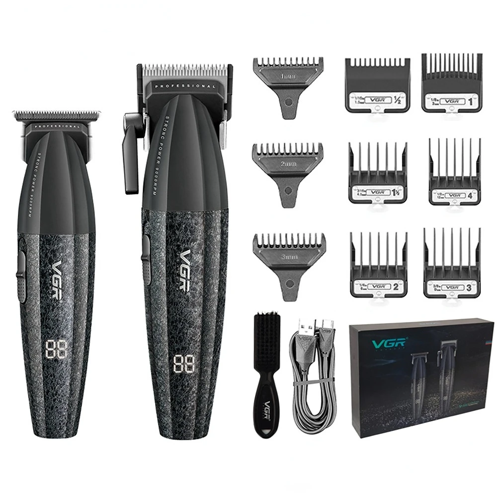 VGR Hair Trimmer Professional Clipper Cordless Barber 9000 RPM Rechargeable Hair Cutting Machine Metal Trimmer for Men V-640 image 3