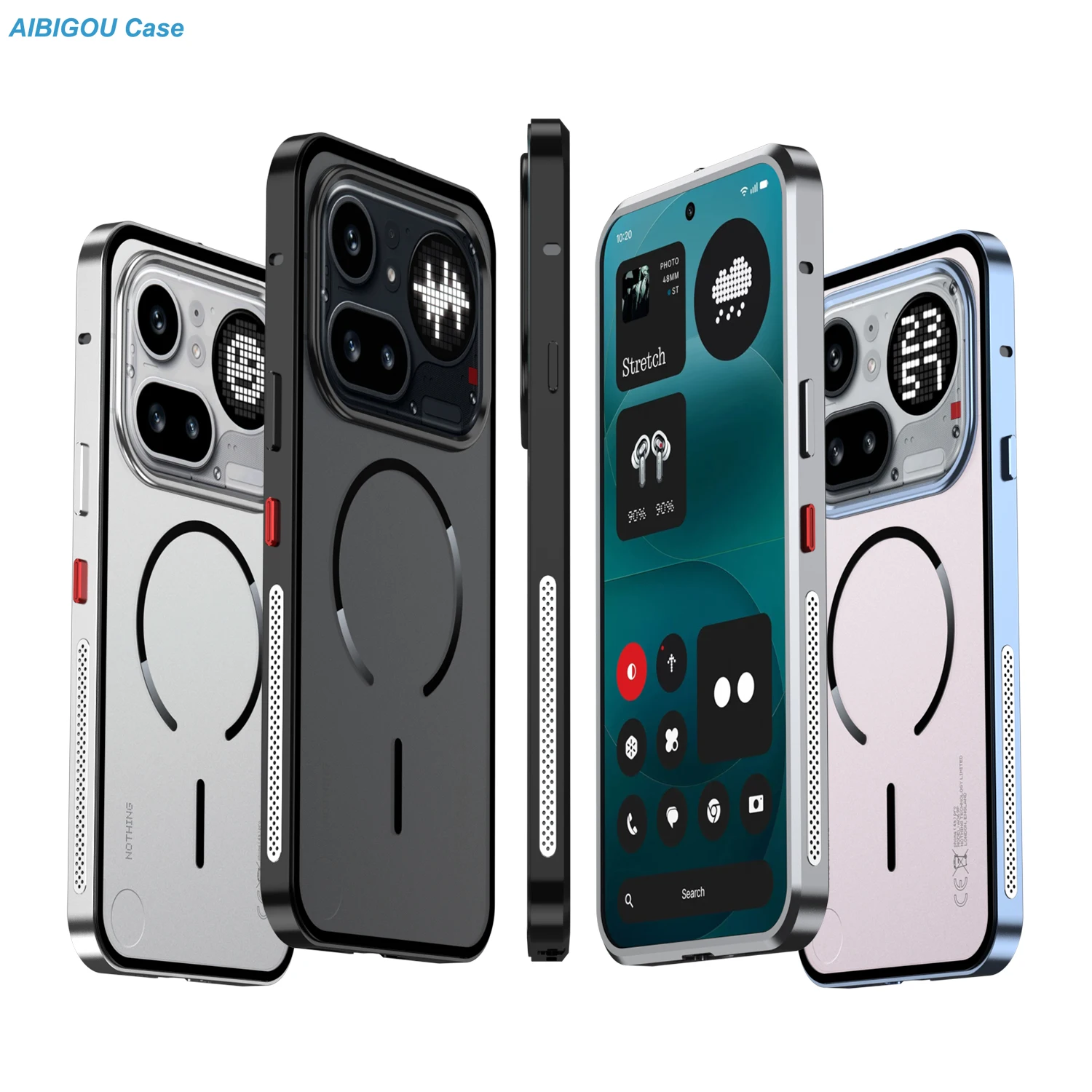 

For Nothing Phone 4A Pro Case Luxury Aluminum Alloy Bumper Frame Magnet Metal MagSafe Back Cover OnNothing Phone 4A Phone Cases