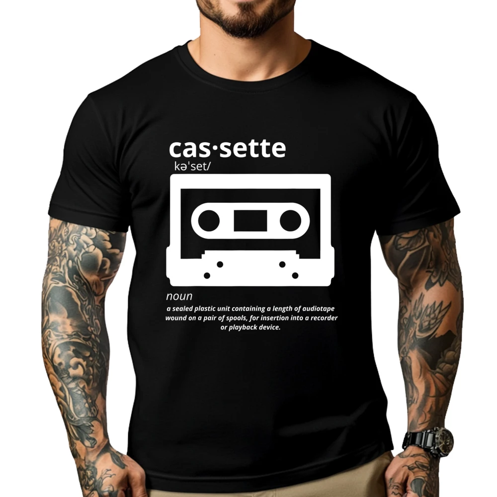 

Throwback To The 80 Defining Cassette Oversized T Shirt Men Fall Men's T-Shirts Print Camisetas De Hombre