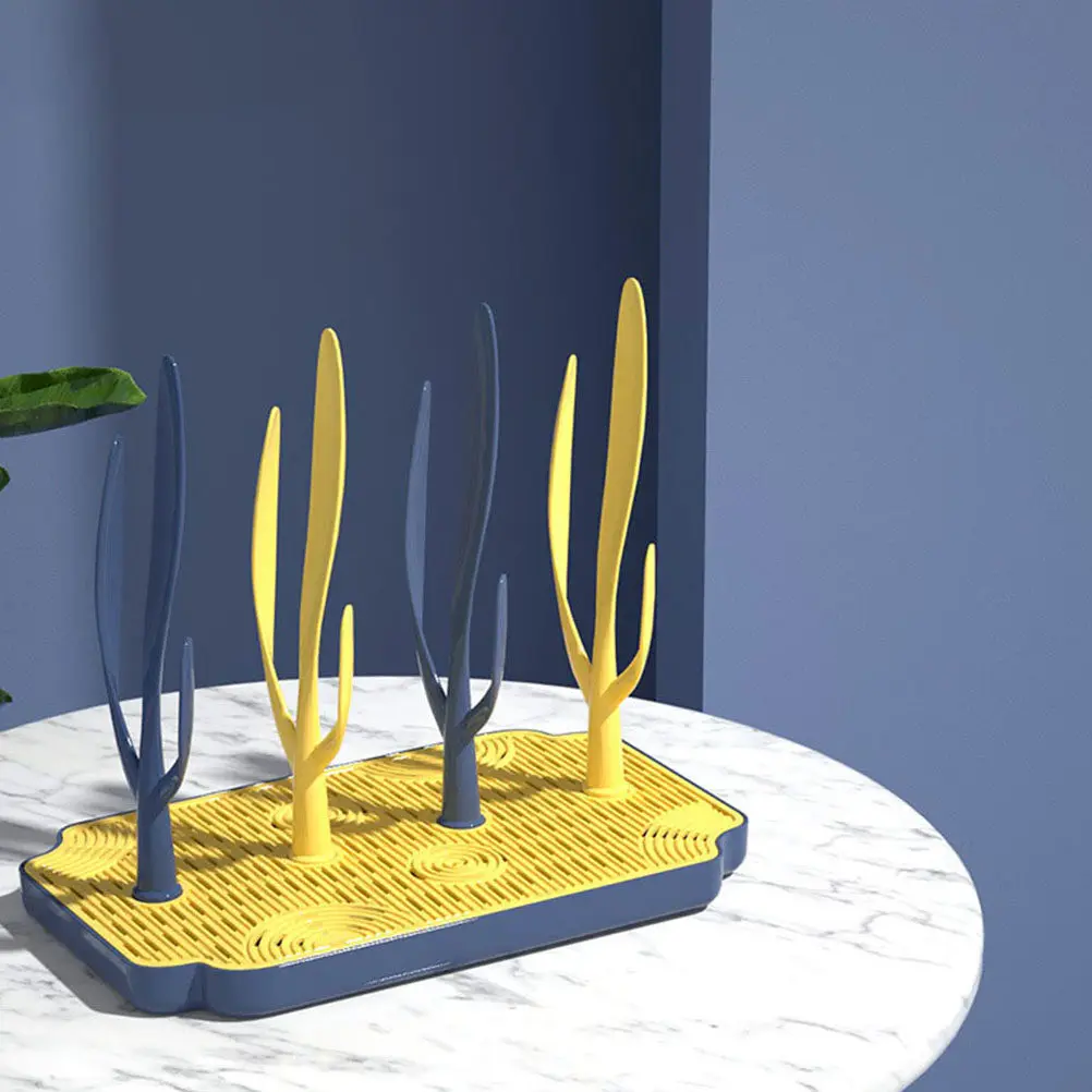 

Портативная сушилка для бутылочек настольная с поддоном для сбора воды и подставкой для хранения кружек, чашек, бутылок, органайзер для детских бутылочек