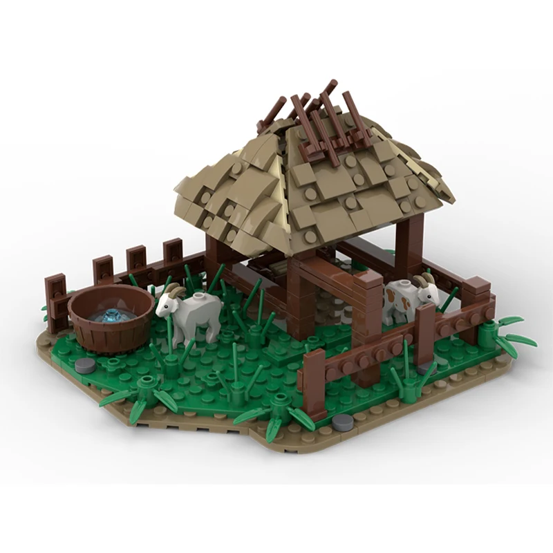 

254 MOC Medieval Goat Stabling Charming Pastoral DIY Model Building Blocks Birthday Toys Gift