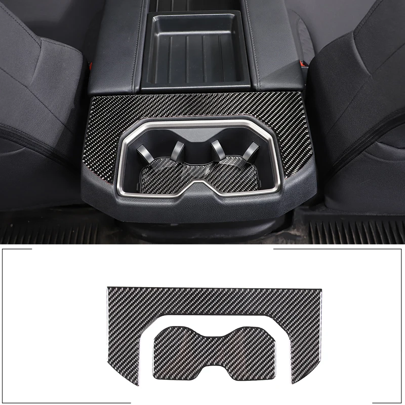 

For 2022-2023 Toyota Tundra soft carbon fiber style car styling Car rear cup holder panel cover sticker car interior accessories