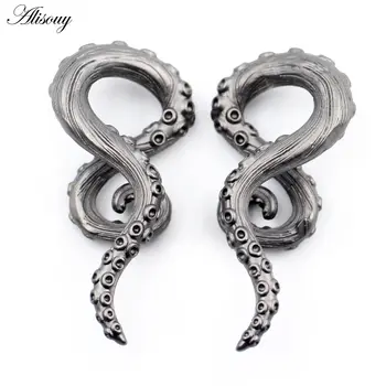 Alisouy 2 Adet Bakır Ahtapot Kulak Ağırlığı, Spiral Konik Kıkırdak Küpe, Genişletici, Germe Aleti, Piercing Takısı 10 best sales Ahtapot piercingi - №6