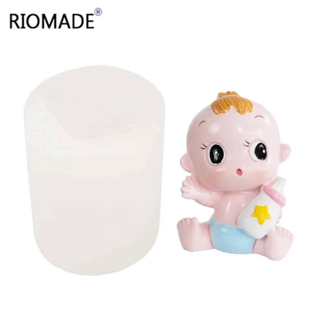 Milk Bottle Baby Girl Boy Silicone Mold For DIY Chocolate Fondant Cake Decorating Tools Plaster Candle Crafts Cartoon Mould