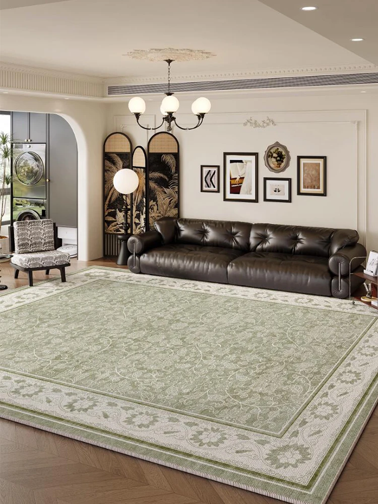 

Green Floral Carpet Living Room Chinese Style Large Area Rug Customize Floor Mat Modern Home Bedroom Carpets Anti-skid Bedside