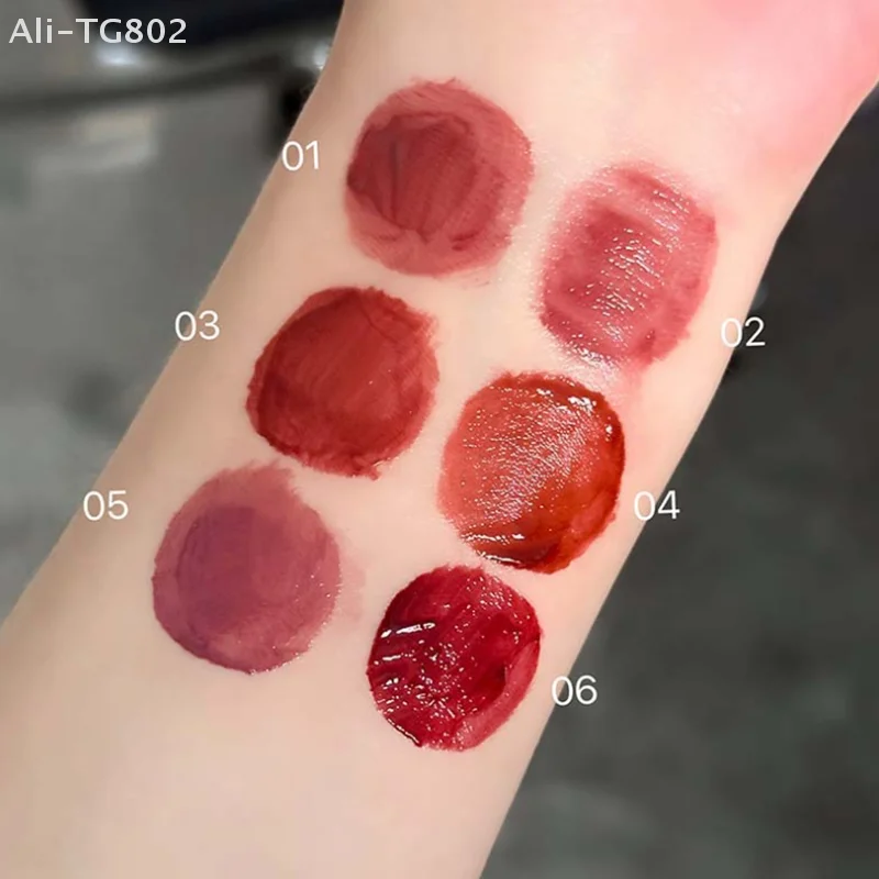 1개입 카푸비니 롱래스팅 논페이딩 누드 퍼플 립 글레이즈 수분감 있는 워터 텍스처 미러 리퀴드 립 틴트 메이크업 화장품